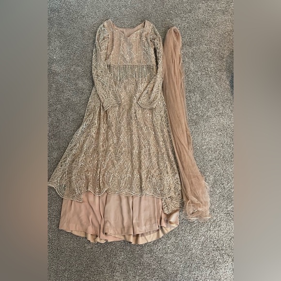 Brand New Heavy Formal Blush Pink Anarkali. - Picture 2 of 3